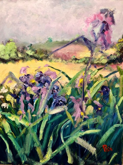 DANIELA ROSSO PRIN iris olio su tavola 50x40