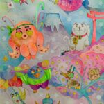 MASSIMILIANO GISSI NIPPO NIPPO 70x50tecnica polimaterica anno 2024